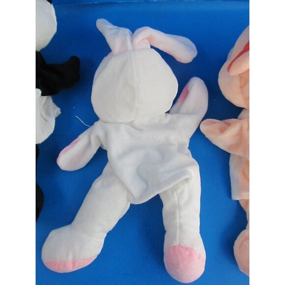 Unbranded Lot Of 3 Plush Stuffed Animal Hand Puppets Panda Bunny Pig - Picture 6 of 8